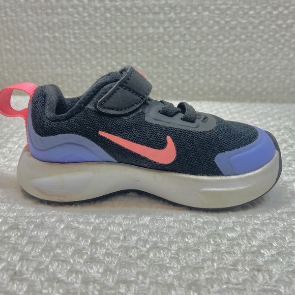 Nike Wearallday Toddler Size 4C Purple Pink Black Hook & Loop Closure Gorpcore - Picture 7 of 12